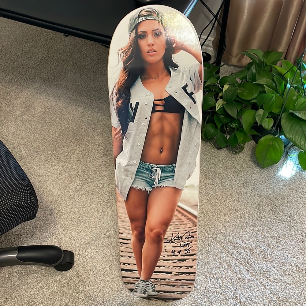 Katie Corio signed skate board